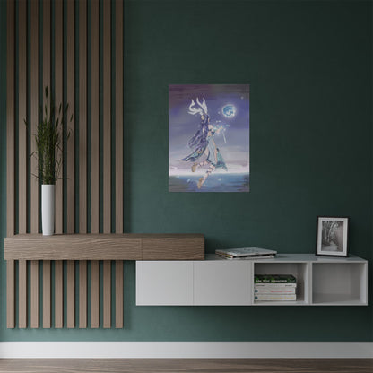 Ethereal Satin Poster, Fantasy Artwork, Magical Decor, Gift for Dreamers, Wall Art Print, Enchanted Home Decor