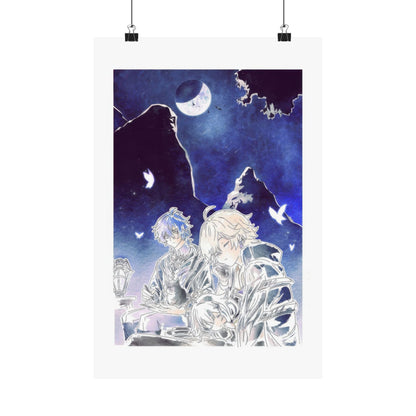 Dreamy Moonlit Satin Poster, Art Print, Bedroom Decor, Anime Wall Art, Gift for Fans, Home Aesthetic