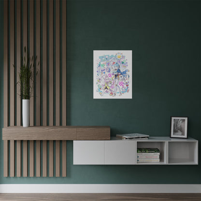 Vibrant Art Print, Whimsical Wall Decor, Retro Aesthetic Poster, Gifts for Art Lovers, Home Wall Art