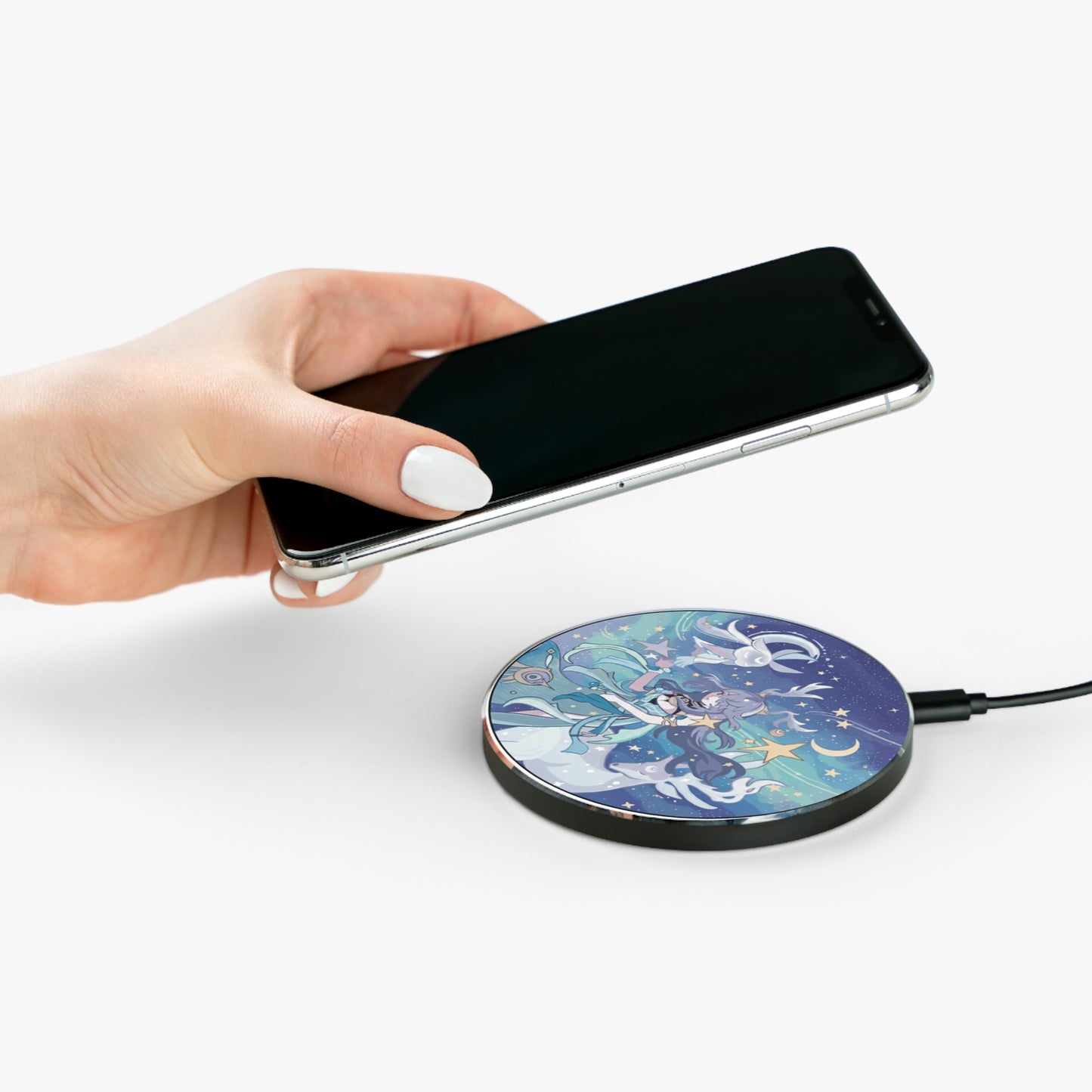 Celestial Wireless Charger, Aesthetic Charging Pad, Cute Phone Accessory, Gifts for Dreamers, Starry Night Decor