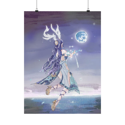 Ethereal Satin Poster, Fantasy Artwork, Magical Decor, Gift for Dreamers, Wall Art Print, Enchanted Home Decor