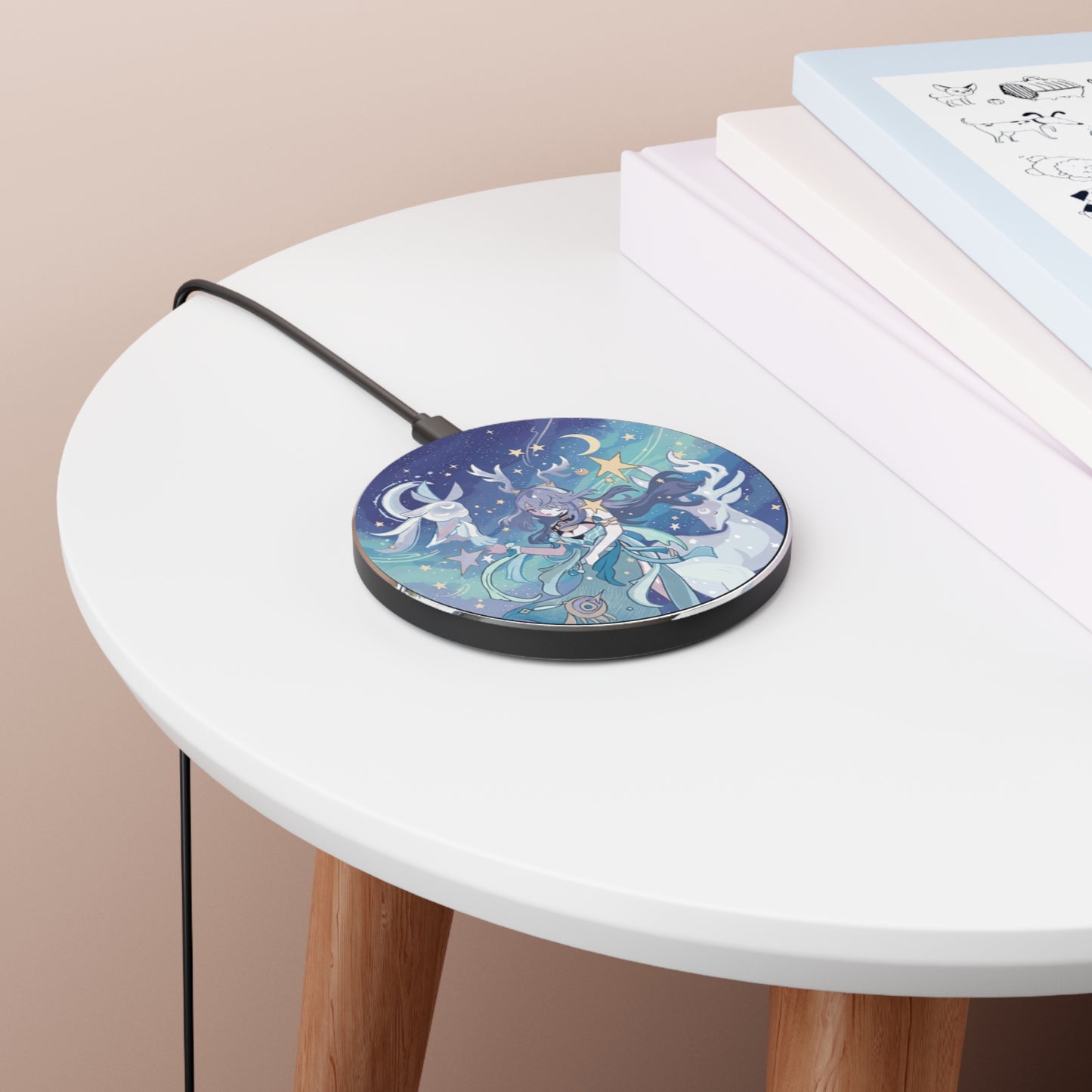Celestial Wireless Charger, Aesthetic Charging Pad, Cute Phone Accessory, Gifts for Dreamers, Starry Night Decor