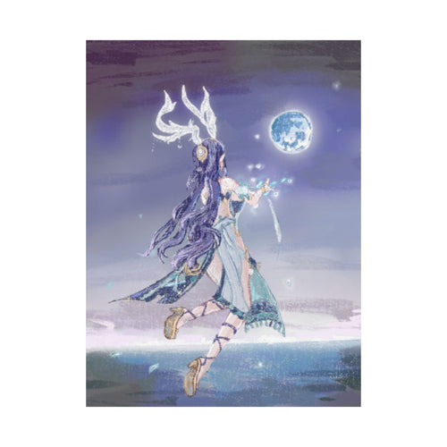 Ethereal Satin Poster, Fantasy Artwork, Magical Decor, Gift for Dreamers, Wall Art Print, Enchanted Home Decor