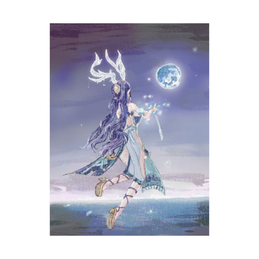 Ethereal Satin Poster, Fantasy Artwork, Magical Decor, Gift for Dreamers, Wall Art Print, Enchanted Home Decor